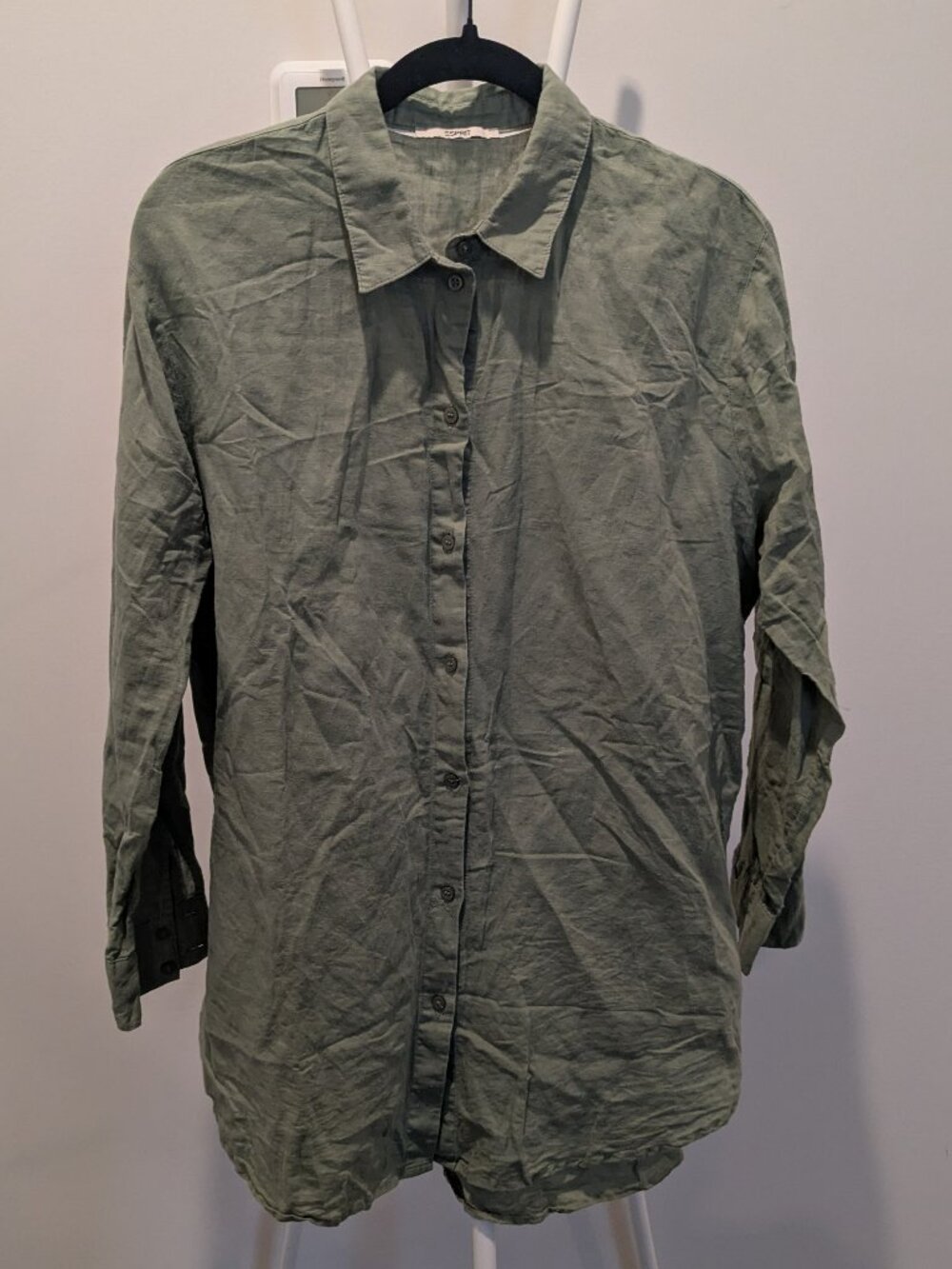 Esprit Green Linen/Cotton Button Down XL